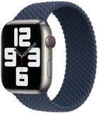 Apple Gevlochten solobandje voor de Apple Watch | 44/45/46/49 mm - Maat 12 - Abyss Blue