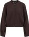 WE Fashion Dames jersey bombervest met structuur en plooidetails