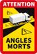 BWN Autocollant Angles Morts 100 pièces - Obligatoire en France - Camions - Autobus - Français - Angles Morts