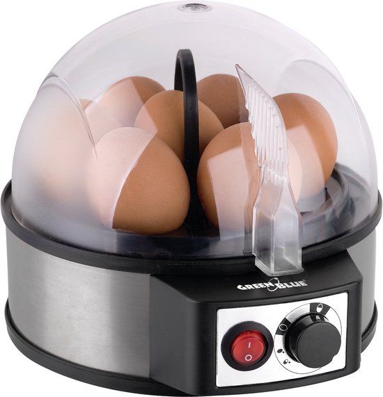 GreenBlue Eierkoker - 400W - 7 eieren - Zilver