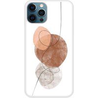 One line Siliconen hoesje compatibel met iPhone 12 Pro Max bruin