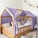 LILIMAUS Huisbed hemeltje - bedhemel voor huisbed - 67,5 x 320 cm - mousseline katoen - lila