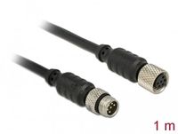 Delock M8 sensor / actuator extension cable 6 Pin Male to 6 Pin Female waterproof 1 m