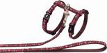 Nobby Tuig met lijn ribbon love hartjes print zwart en roze 1 x 30-35 + 120 cm