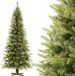 FairyTrees Kunstkerstboom FT05 Slim 220 cm – Besneeuwde Nordmann – Handgemaakte Essenhouten Standaard – Gemaakt in de EU