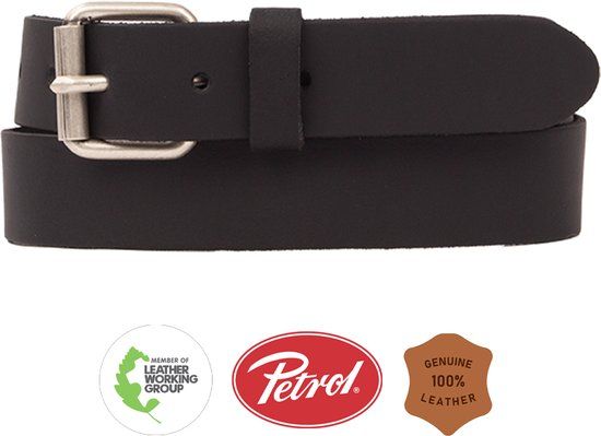 Petrol Industries Heren Riem - Leer - Zwart - 85 cm