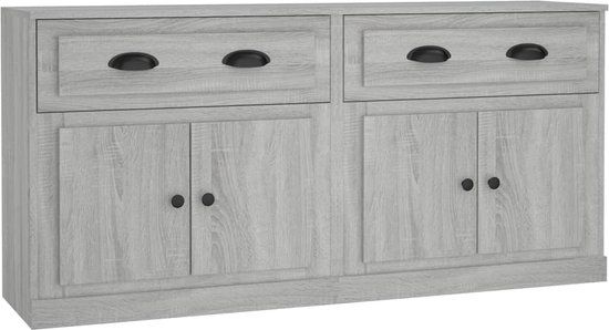 vidaXL Dressoirs 2 stuks Bewerkt Hout Grijs Sonoma Eikenkleurig