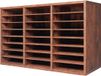 Merkloos Organiseur de littérature – Boîte aux lettres de bureau avec 24 compartiments et étagères amovibles – Trieur de courrier en bois marron foncé pour le rangement au bureau, à la maison et en classe
