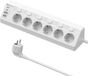 SURIGHT Hoekcontactdoos met 2 USB en 2 type-C - 6-voudig meervoudig stopcontact met enkele schakelaar - Hoeken - Wit