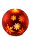 Led-kogelkaars van glas met sneeuwvlokkenmotief en timer, 10 cm