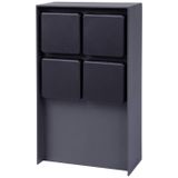 BOLD 19561 Abano outdoor stopcontact tuin (stopcontactzuil) met 4 stopcontacten in antraciet (IP44 outdoor energiezuil, 3680 Watt, hoekig, eenvoudige montage, plasticvrije verpakking)