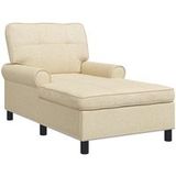 Chaise longue avec coussin crème 91 x 157 x 91 cm tissu