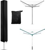 Unbranded Protective cover - 420D Oxford - Waterproof - Weatherproof - For rotary clothesline - Black - 180x18x18 cm