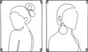 Mica Decorations Wanddecoratie - 2 stuks - zwart metaal - vrouw - L40 x H50cm