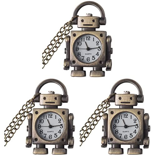 Gatuida 3 Stks Ketting Schaal Gift Met Stuffer Mannen Kerst Case Quartz Robot Hals Messing Hanger Vormige Beloningen Tas Kids Vorm Accessoire Pocket Kleding Party Verjaardag Retro Voor