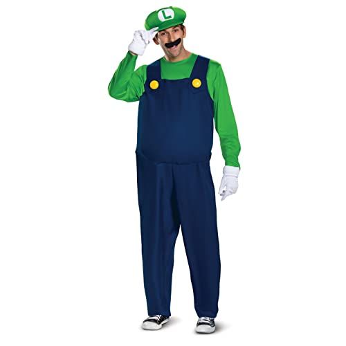 Super Mario Bros Deluxe Luigi Costume - Men's - M
