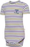 Hummel Kinderbody Hmlhappy Me S/S 219382 Lila Gestreept Korte Mouw Maat 92/98