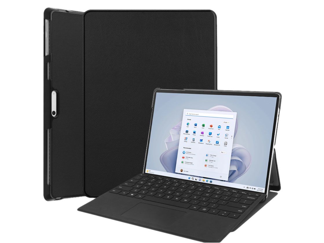 DLH DY-PS4925 Tablet Case for Microsoft Surface Pro 9 - 13" Folio Cover - Black
