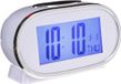 Atmosphera Wekker/alarmklok Snooze - blanc/argent - plastique - 11 x 8 cm - Numérique/lcd - alimentation par piles