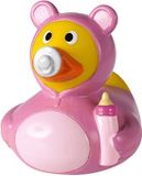 Merkloos Badeendje roze hoera een meisje geboren - Kraam cadeau - Feestartikelen/decoratie