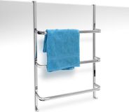 Relaxdays handdoekrek deur - 3 stangen - rvs - zonder boren
