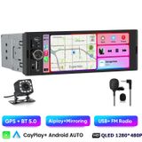 Hexinex navigatiesysteem voor auto's met een 6,36-inch touchscreen, draadloze CarPlay en Android Auto, Bluetooth, bediening via het stuurwiel en een achteruitrijcamera