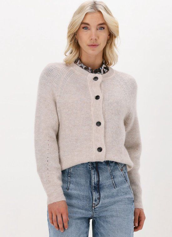 Bruin Tinten Lulu Ls Knit Short Cardigan - Beige - Maat L - Unisex