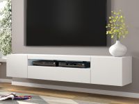 AUREO Meuble tv-hifi 3 portes 200 cm blanc