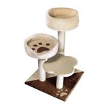 Cat&Rina Krabpaal voor katten tuin verticale krabpaal met drie kolomstructuur stimulerend spel voor lichamelijk en geestelijk welzijn Moderne kattenkrabber Afmetingen: 51 x 51 x 70 h