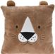 Excellent Houseware Dieren sierkussen - leeuw - kinderkamer - bruin - 43 cm - polyester - cadeau - met oren