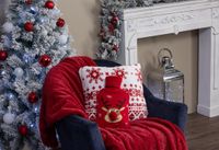 Fééric Lights and Christmas Bouillotte de Noël avec pompon - 1,7 L - Renne - Rouge