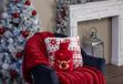 Fééric Lights and Christmas Bouillotte de Noël avec pompon - 1,7 L - Renne - Rouge