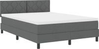 vidaXL - Boxspring bed met matras met LED Donkergrijs 140 x 190 cm Stof