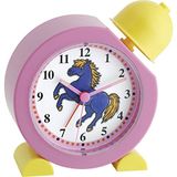 TFA Dostmann HÜ-Ü-Ü kinderwekker, 60.1011.12, met paardengehinnik als weksignal, goed leesbare cijfers, eenvoudige bediening, roze, kunststof, (L) 130 x (B) 52 x (H) 132 mm