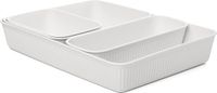 TATAY Set van 4 lade-organizers (Slim + A6 + A5 + A4) Baobab, polypropyleen, BPA-vrij, Wit Pergamon