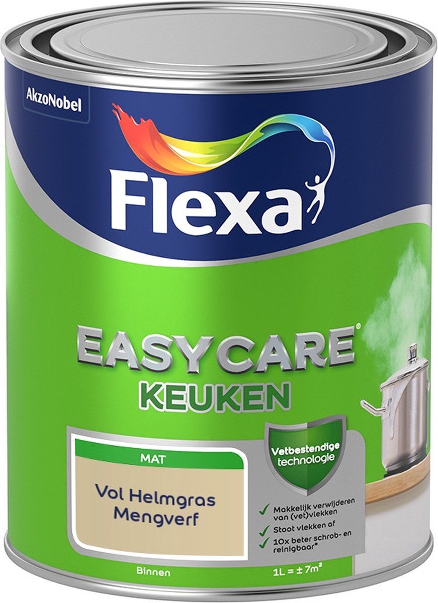 FLEXA Easycare Muurverf - Keuken - Mat - Vol Helmgras - 1 liter