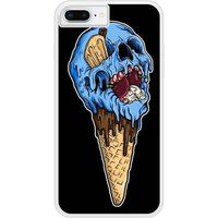 Icecat Bedrukt siliconen hoesje compatibel met iPhone 8 Plus Ice cream skull