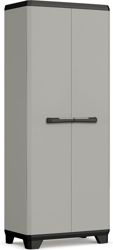 Keter Planet Hoge Kast Multipurpose - 3 planken - 68x39x173cm - Grijs/Zwart - Recycled Kunststof