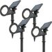 HOFTRONIC 4x Bend LED Solar Prikspot 6000K daglicht wit IP65 waterdicht Tuinspot - Zwart