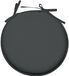 Stof Textile Home stoelkussens - antraciet - D40 x H3 cm - voor binnen - touwtjes sluiting - zitkussens plat - rond