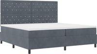 vidaXL LED Boxspringbed met Matras Donkergrijs 200 x 200 cm Fluweel