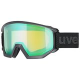 uvex athletic FM - skibril voor dames en heren - vergroot en condensvrij gezichtsveld - tochtvrije ventilatie van het frame - black matt/green-LGL - one size