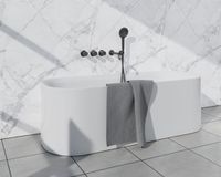 Fortifura Nebbio Badcombinatie-set - thermostaatkraan - wandaansluitbocht - met handdouchehouder - gladde doucheslang - ronde handdouche - uitloop - geborsteld gunmetal (antraciet)