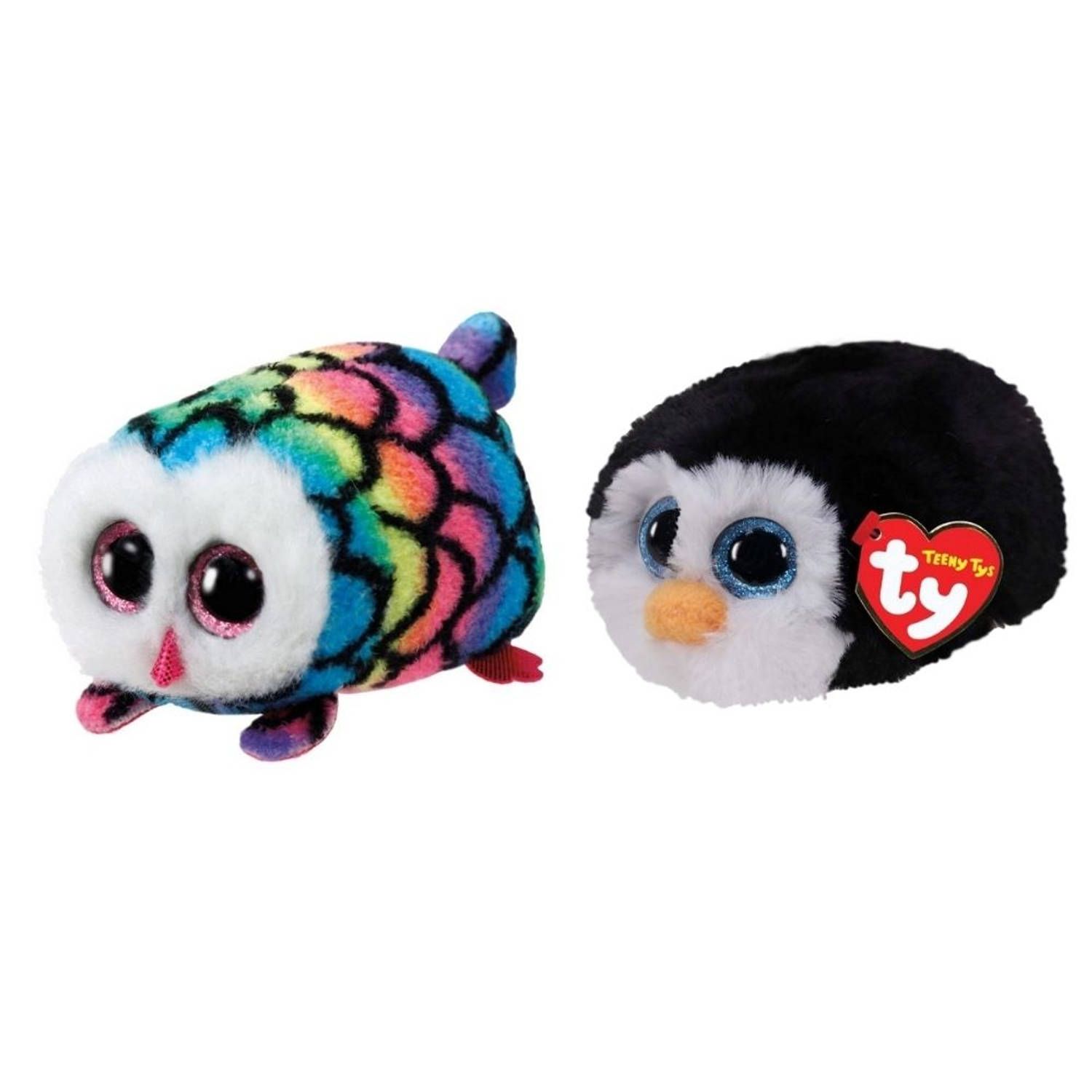TY - Knuffel - Teeny s - Hootie Owl & Waddles Penguin