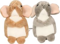 Teddy Hermann Knuffeldier Muizen - 2x stuks - zachte pluche stof - grijs/bruin - 11 cm
