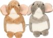 Teddy Hermann Knuffeldier Muizen - 2x stuks - zachte pluche stof - grijs/bruin - 11 cm