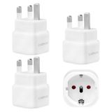 3 stuks reisadapter UK adapter Engeland Duitsland stekker, reisstekker type G stopcontact, reisadapter UK, stekkeradapter Engeland voor EU naar Engeland/Schotland/Ierland/Dubai/Maldiven
