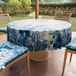 PETTI Artigiani Italiani - Vlekafstotend rond tafelkleed van microvezel (diameter 180 cm), keukentafelhoes voor ronde tafels met blauw koraaldesign, 100% Made in Italy