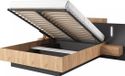 Vente-unique Lit avec rangement bois gris anthracite, naturel clair 140 x 190 cm