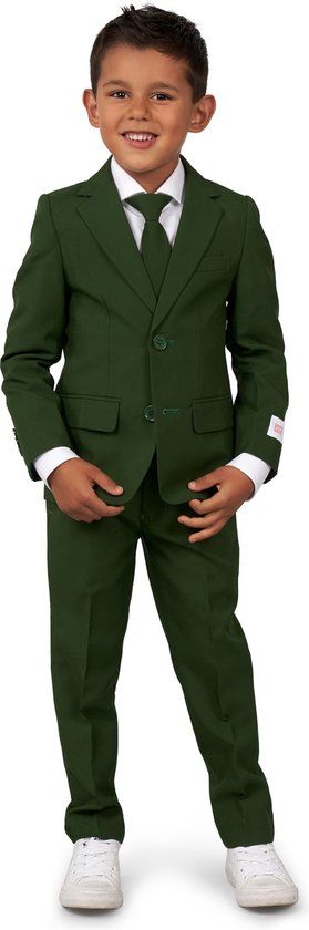 OppoSuits BOYS Glorious Green - Jongens Pak - Donkergroen - Maat EU 98/104